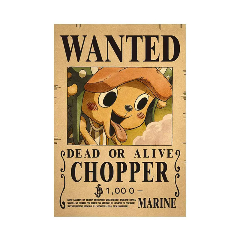 Framed Wanted Dead Or Alive Chopper Paper Poster - (42X30CM) ملصق